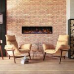 Amantii Deep 50" Electric Fireplace - Black Steel Surround